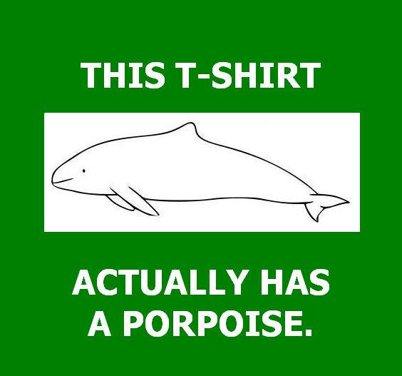 This t-shirt actually has a porpoise